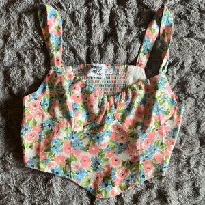 Princess Polly cropped floral tank top